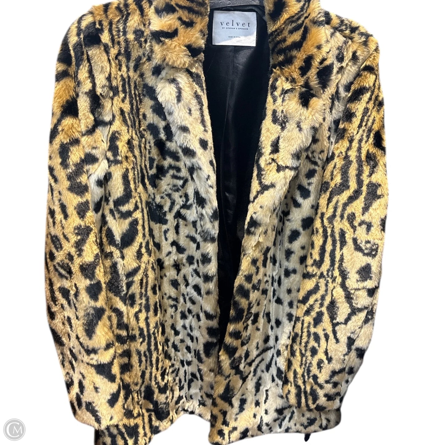 Jacket Faux Fur & Sherpa By Velvet By Graham & Spencer In Animal Print, Size: Xs