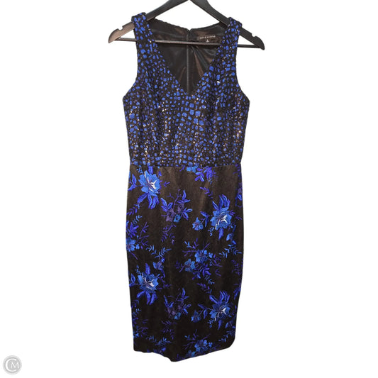 Dress Casual Midi By David Meister In Black & Blue, Size: 6
