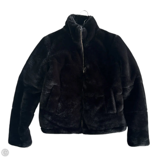 Jacket Faux Fur & Sherpa By Zara In Black, Size: S
