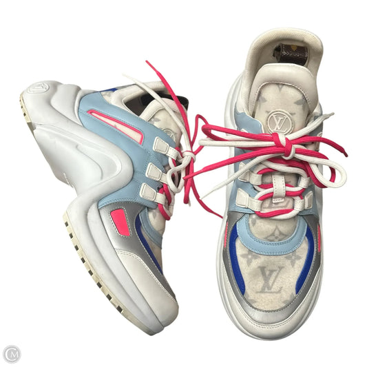 Shoes Luxury Designer By Louis Vuitton In Blue & White
