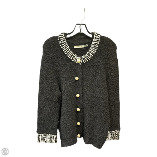 Sweater Cardigan Designer By Alice + Olivia In Black, Size: L