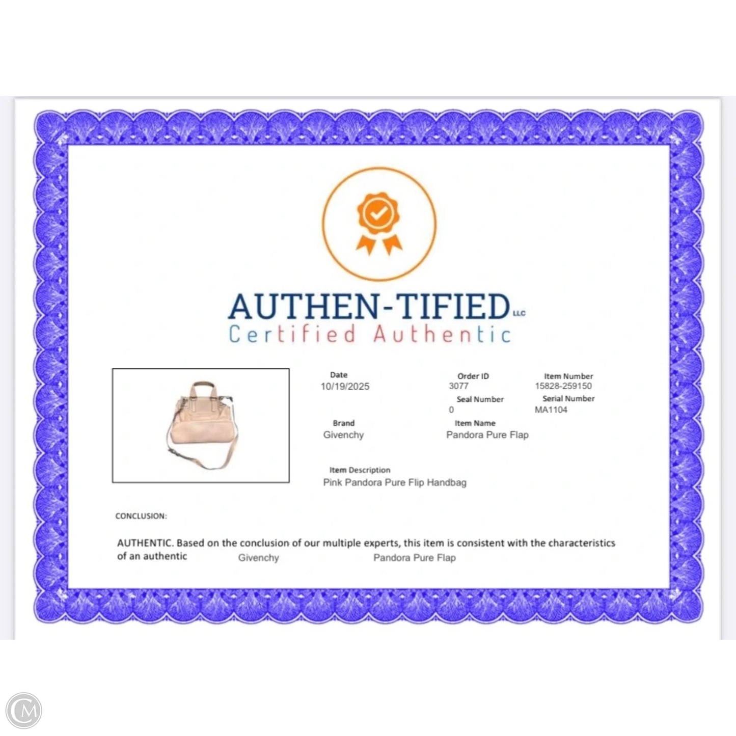 Handbag Luxury Designer By Givenchy, Size: Small