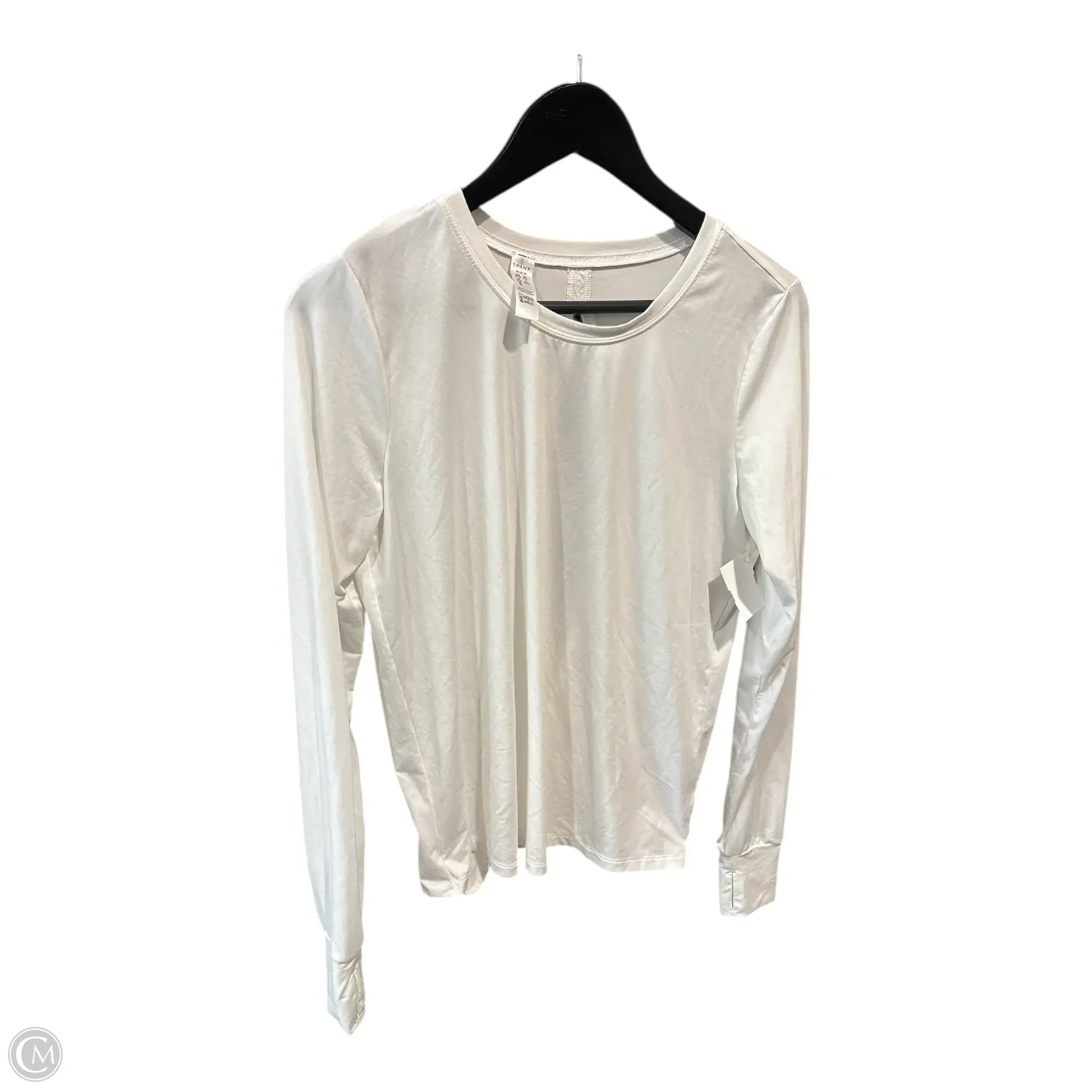 Athletic Top Long Sleeve Crewneck By Spanx In White, Size: M