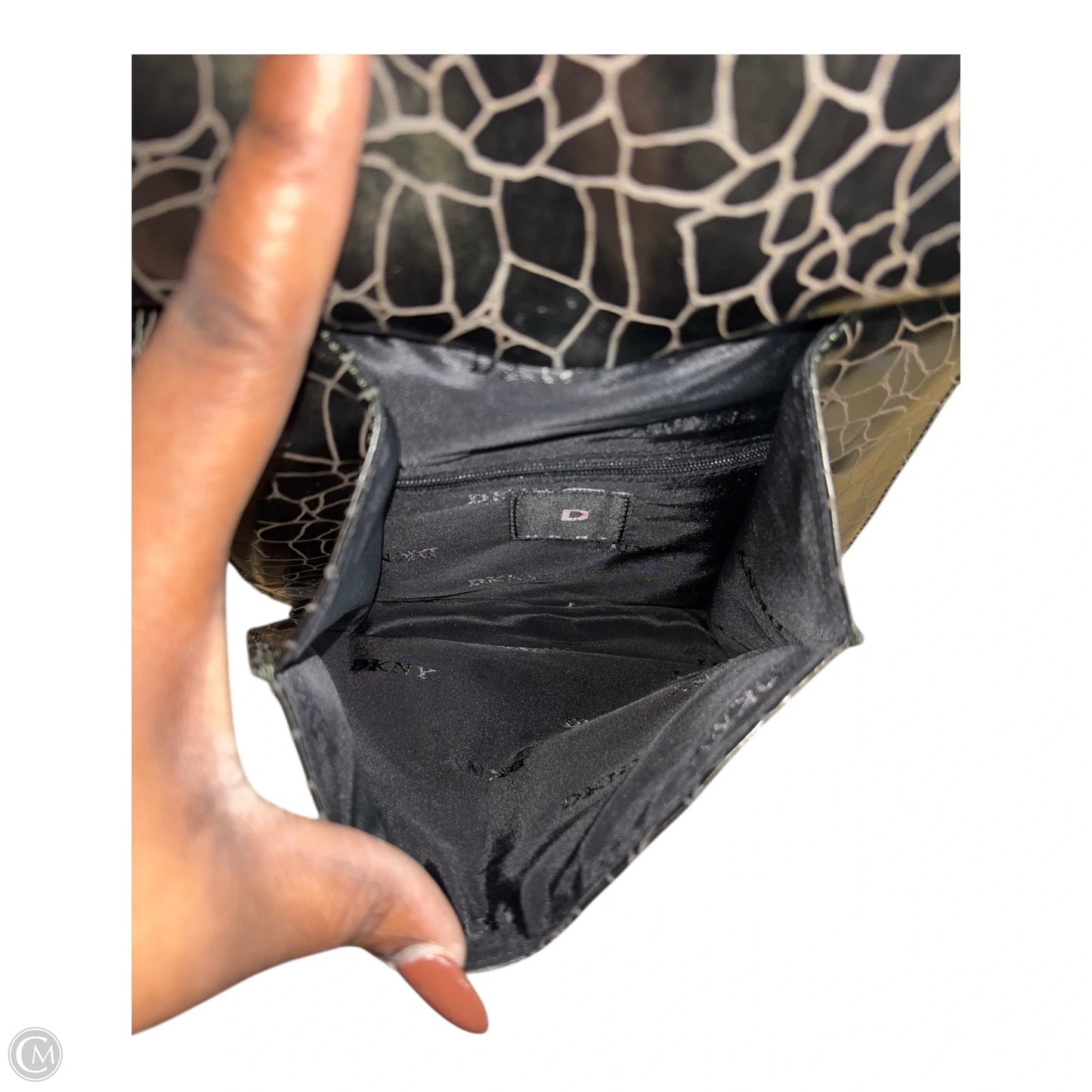 Handbag Leather By Dkny, Size: Medium