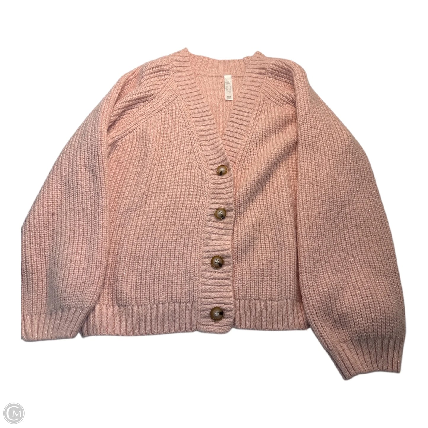 Sweater Cardigan By Cacique In Pink, Size: 14