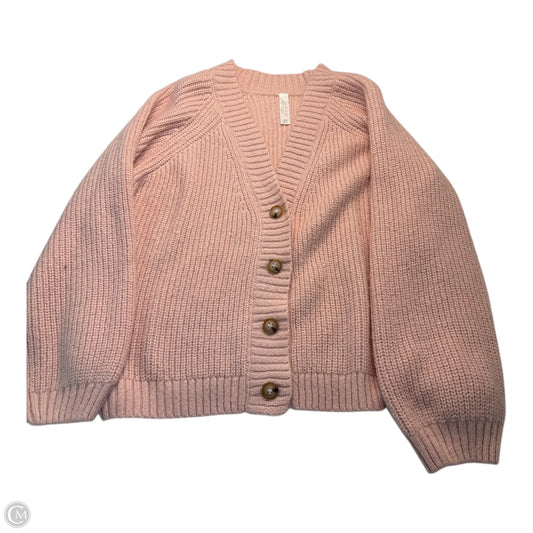 Sweater Cardigan By Cacique In Pink, Size: 14