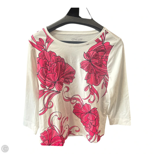 Top Long Sleeve Basic By Chicos In White, Size: L
