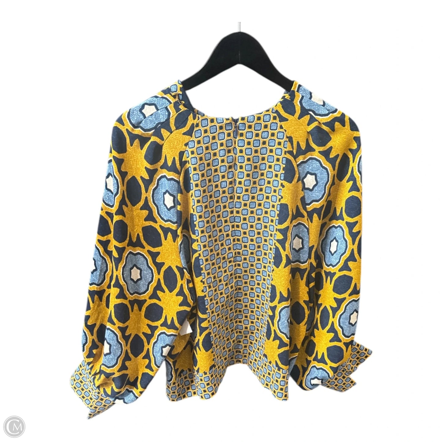Top Long Sleeve Basic By Chicos In Blue & Yellow, Size: 14