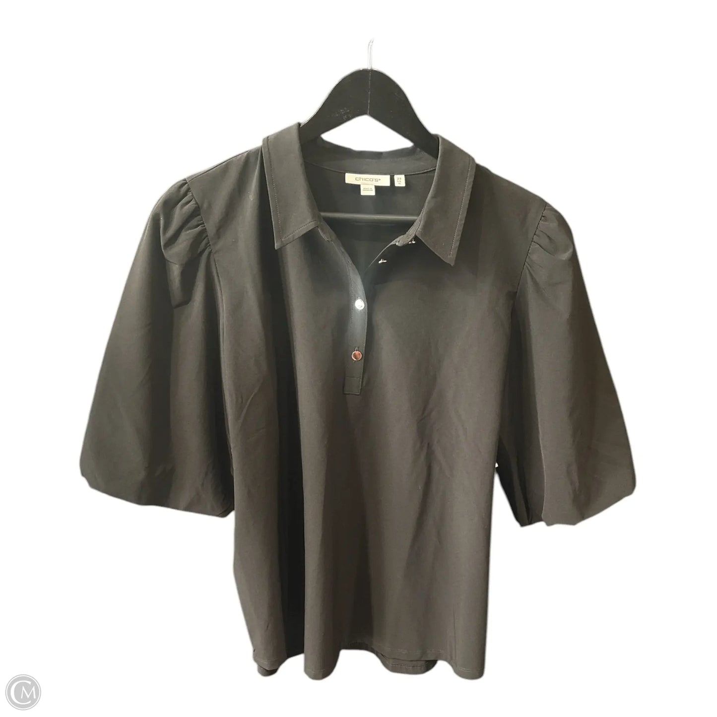 Top Short Sleeve Basic By Chicos In Black, Size: 14