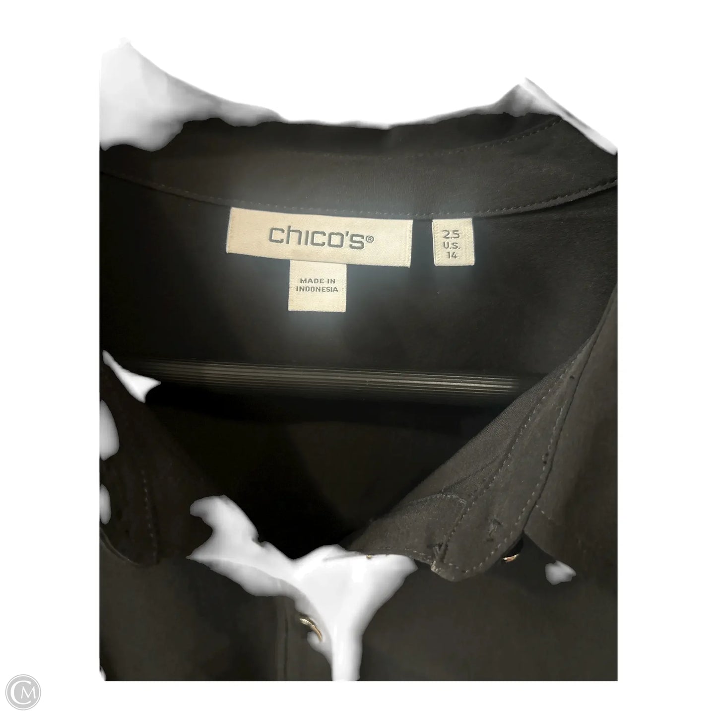 Top Short Sleeve Basic By Chicos In Black, Size: 14