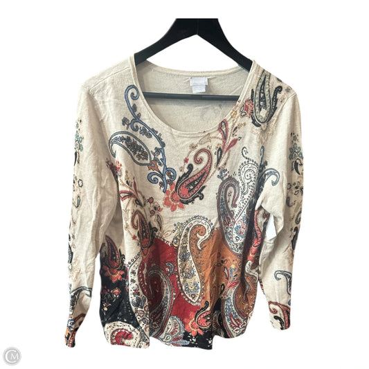 Top Long Sleeve Basic By Chicos In Multi-colored, Size: L