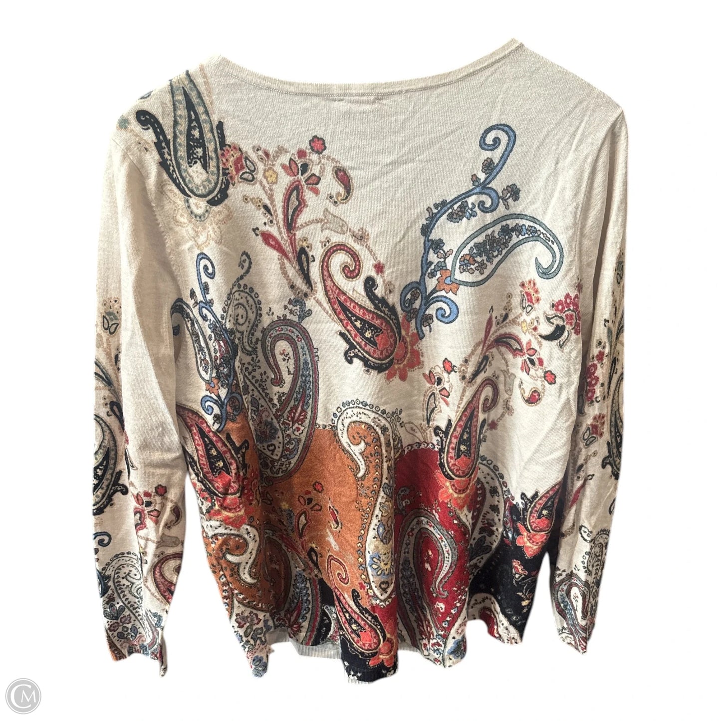 Top Long Sleeve Basic By Chicos In Multi-colored, Size: L