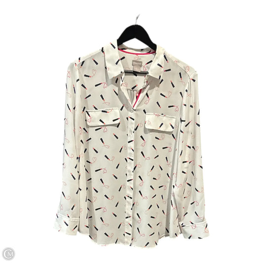 Top Long Sleeve Basic By Chicos In White, Size: L