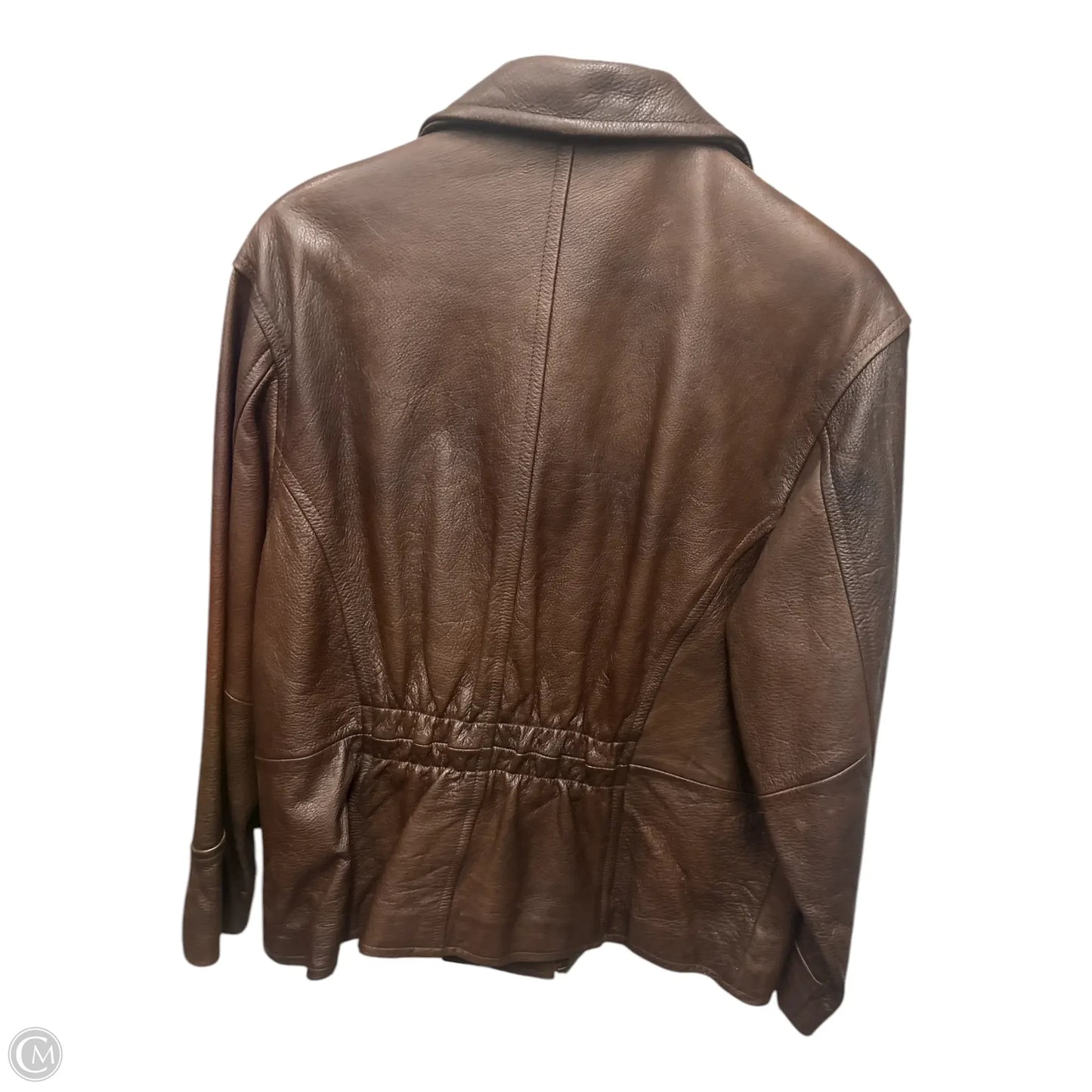 Jacket Leather By Colebrook In Brown, Size: L