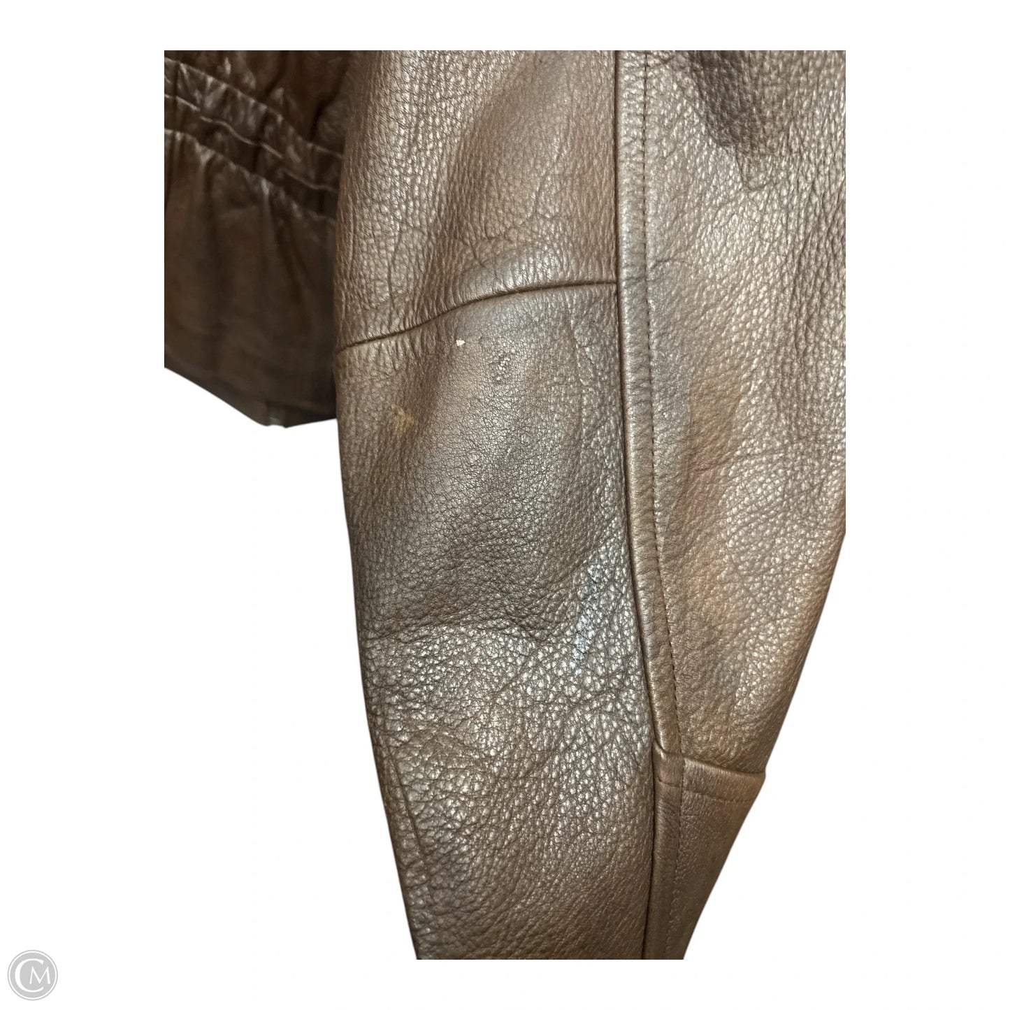 Jacket Leather By Colebrook In Brown, Size: L