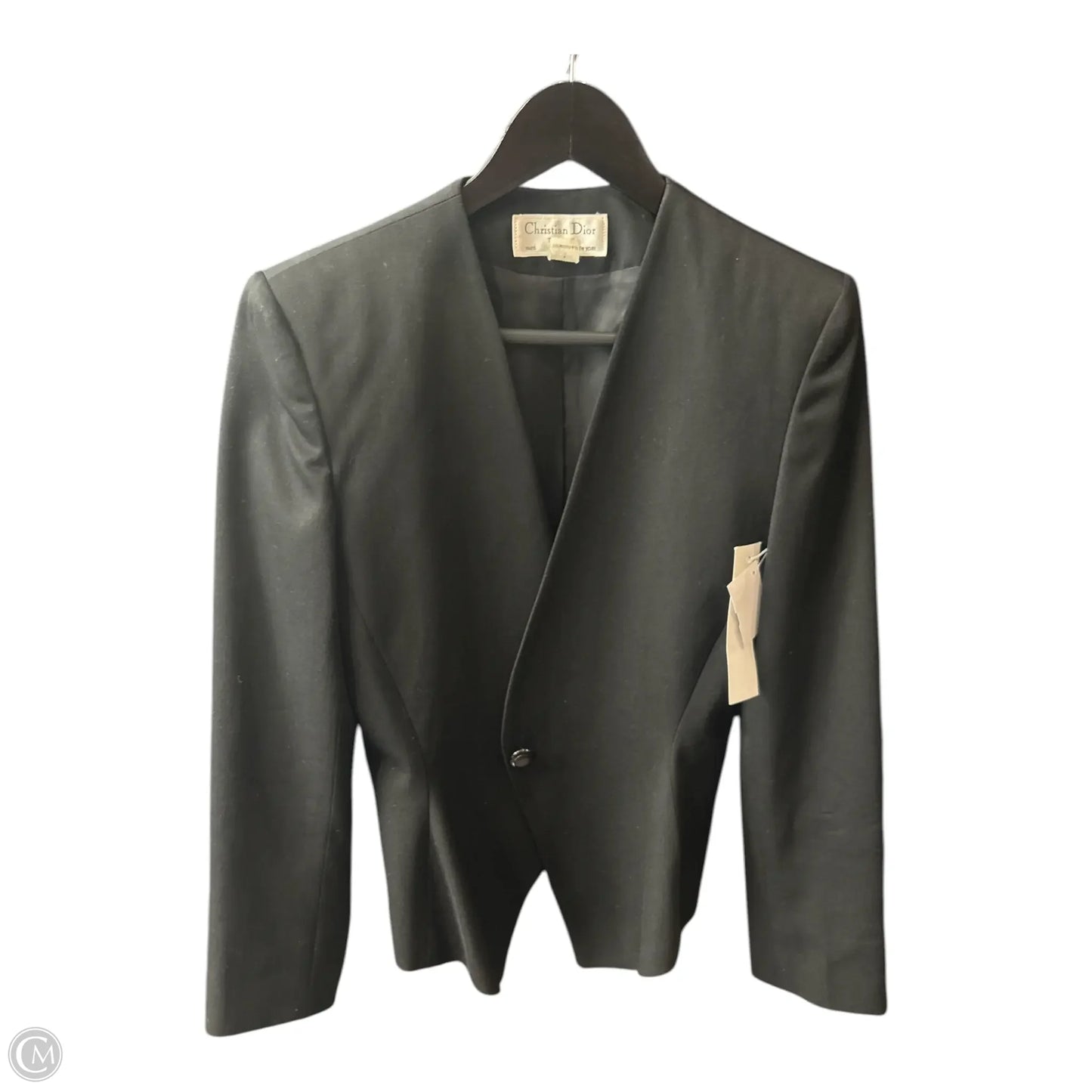 Blazer Luxury Designer By Dior In Black, Size: 8