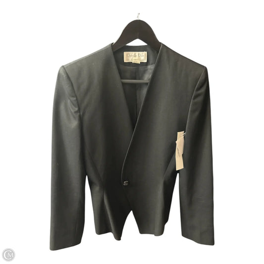 Blazer Luxury Designer By Dior In Black, Size: 8