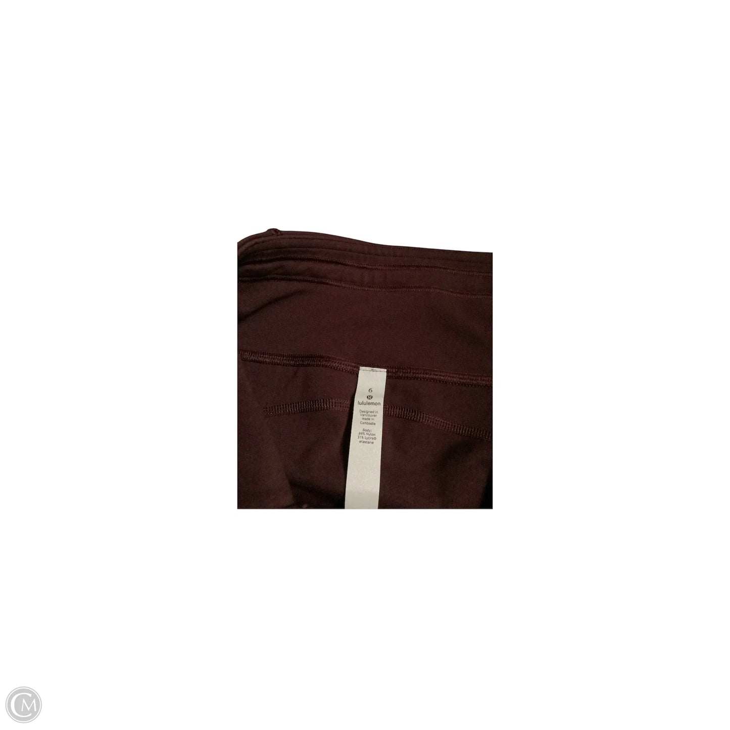 Athletic Leggings By Lululemon In Maroon, Size: 6