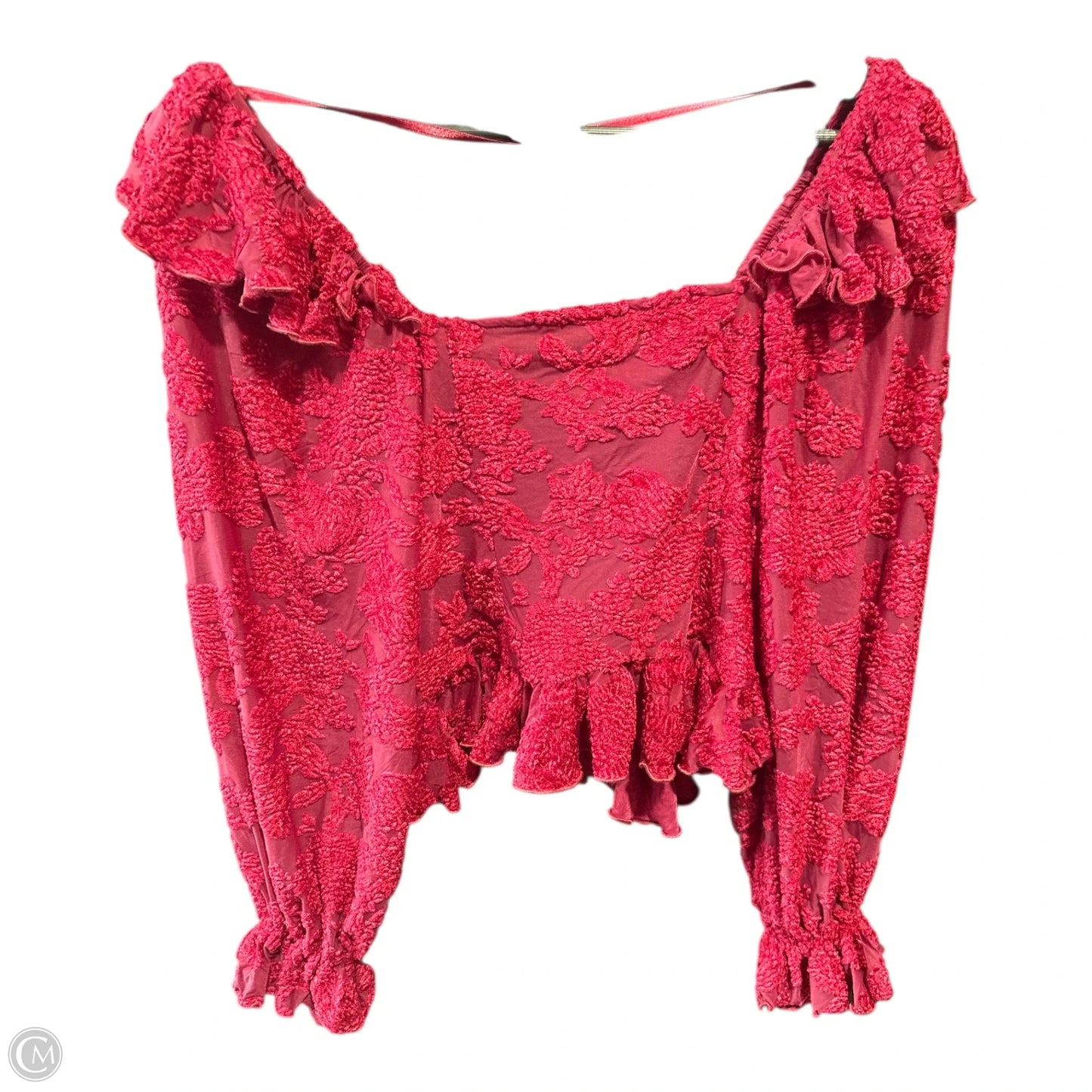 Top Long Sleeve Basic By Anthropologie In Red, Size: Xs