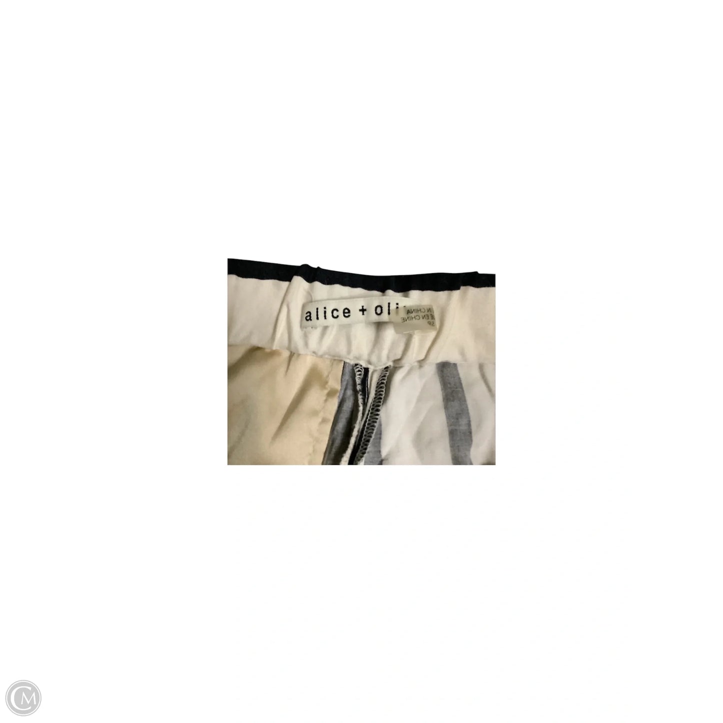 Pants Designer By Alice + Olivia In Black & Cream, Size: S