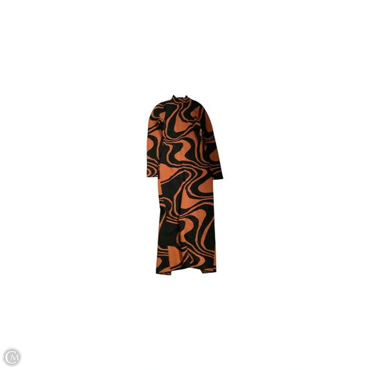 Dress Casual Maxi By Fashion Nova In Black & Orange, Size: L