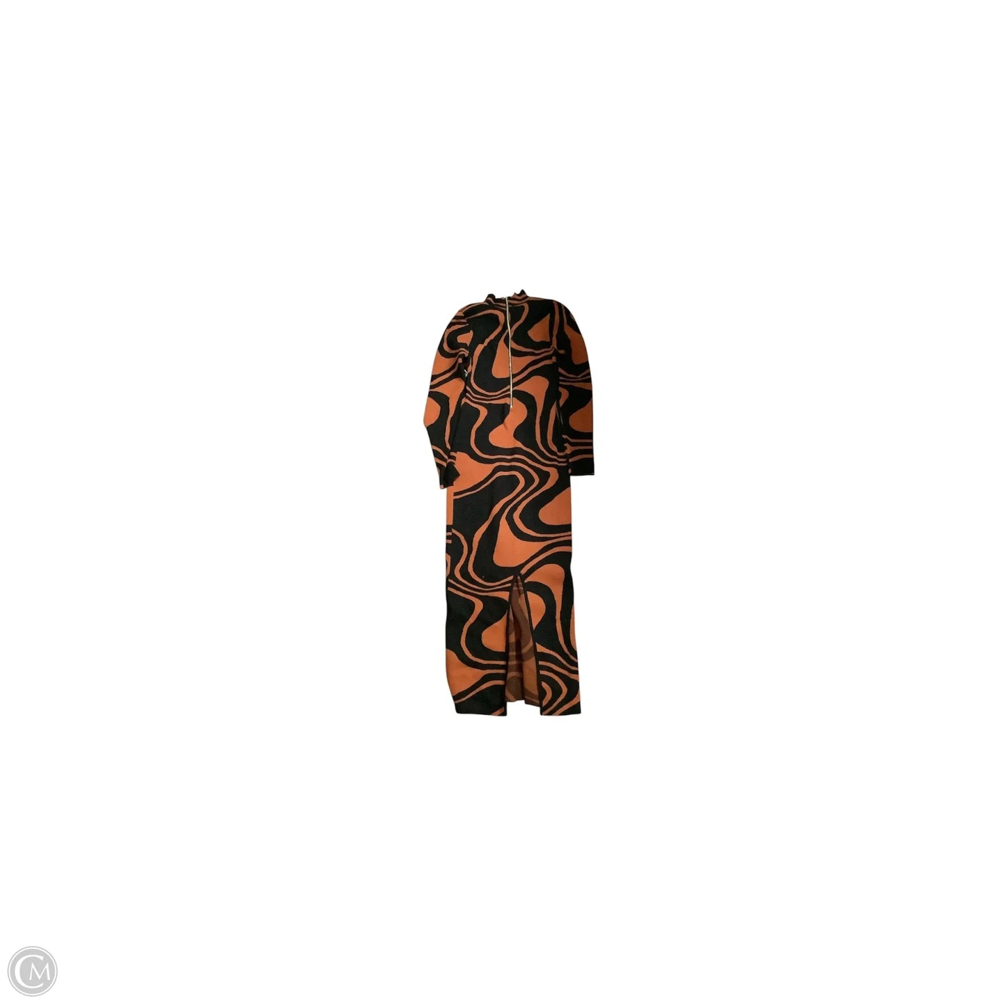 Dress Casual Maxi By Fashion Nova In Black & Orange, Size: L