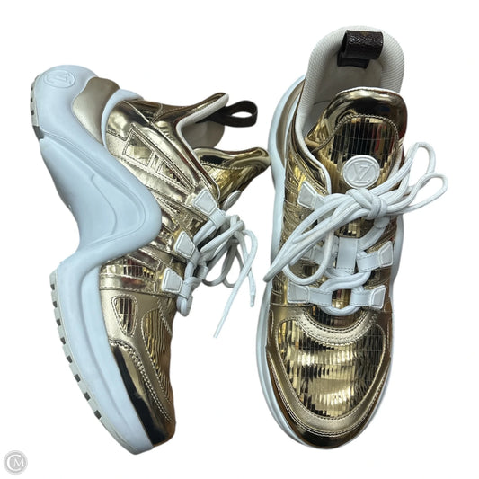 Shoes Luxury Designer By Louis Vuitton In Gold