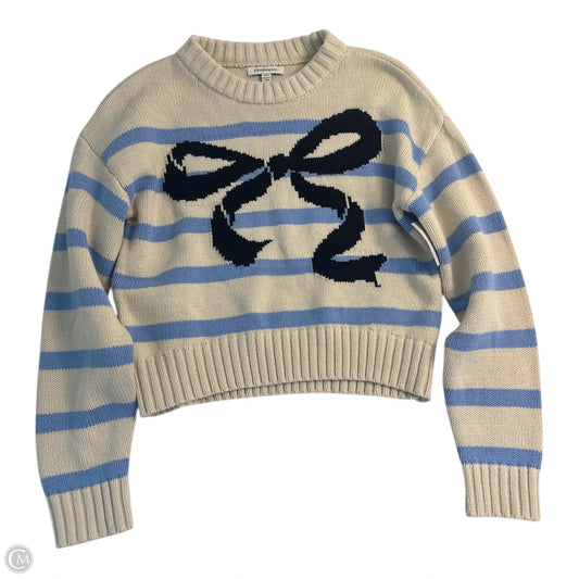 Sweater By Freshman In Blue & Cream, Size: Xs