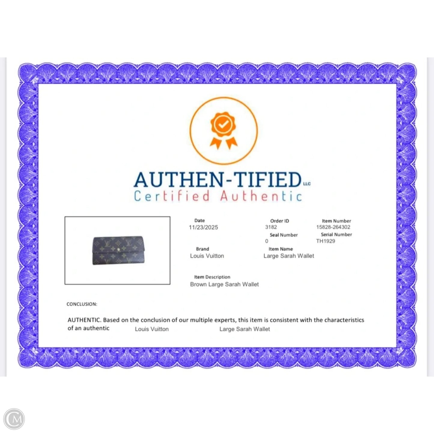 Wallet Luxury Designer By Louis Vuitton, Size: Large