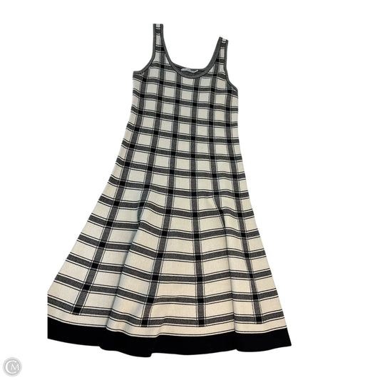 Dress Casual Midi By Clothes Mentor In Black & White, Size: L