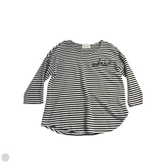 Top Long Sleeve Basic By Vince Camuto In Striped Pattern, Size: M
