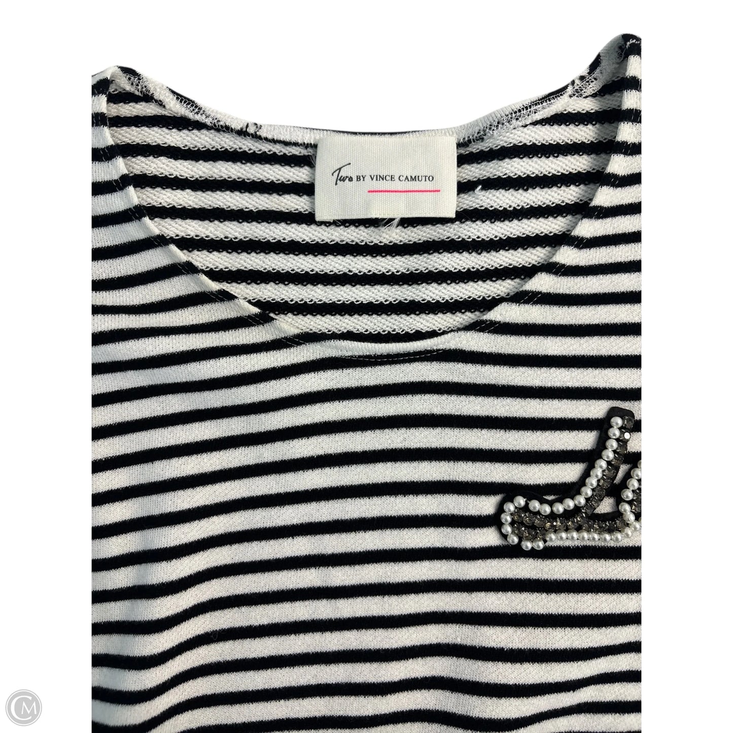 Top Long Sleeve Basic By Vince Camuto In Striped Pattern, Size: M