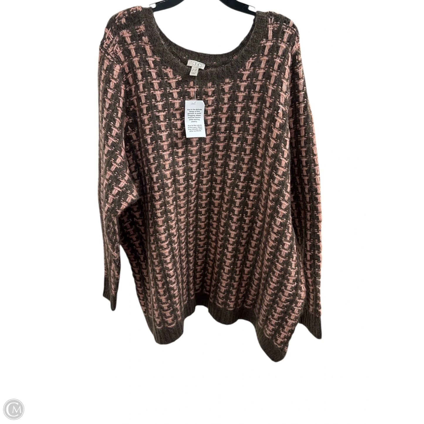 Sweater By Logo In Brown, Size: 3x