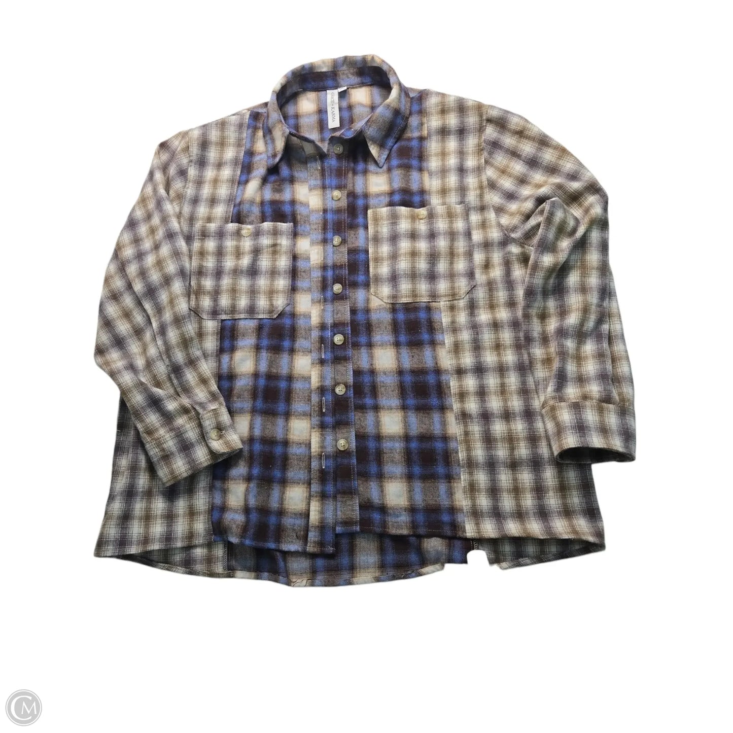 Top Long Sleeve Basic By Grace + Karma In Plaid Pattern, Size: Xl