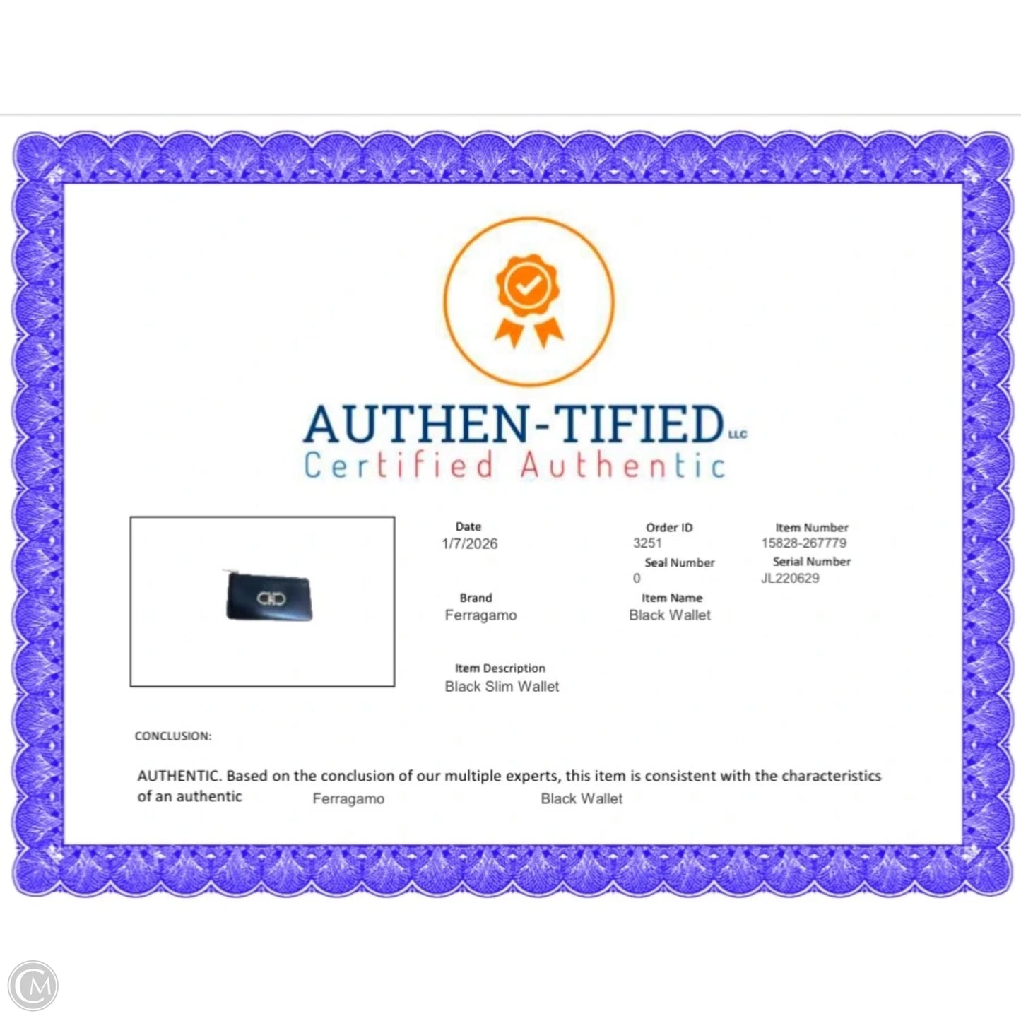 Wallet Luxury Designer By Ferragamo, Size: Small