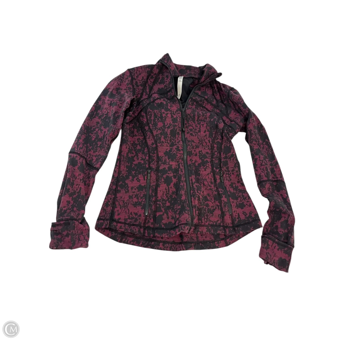 Athletic Jacket By Lululemon In Black & Red, Size: 10