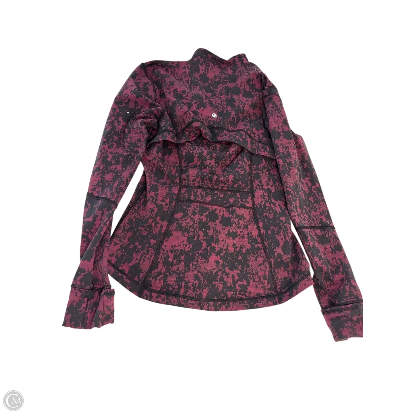 Athletic Jacket By Lululemon In Black & Red, Size: 10