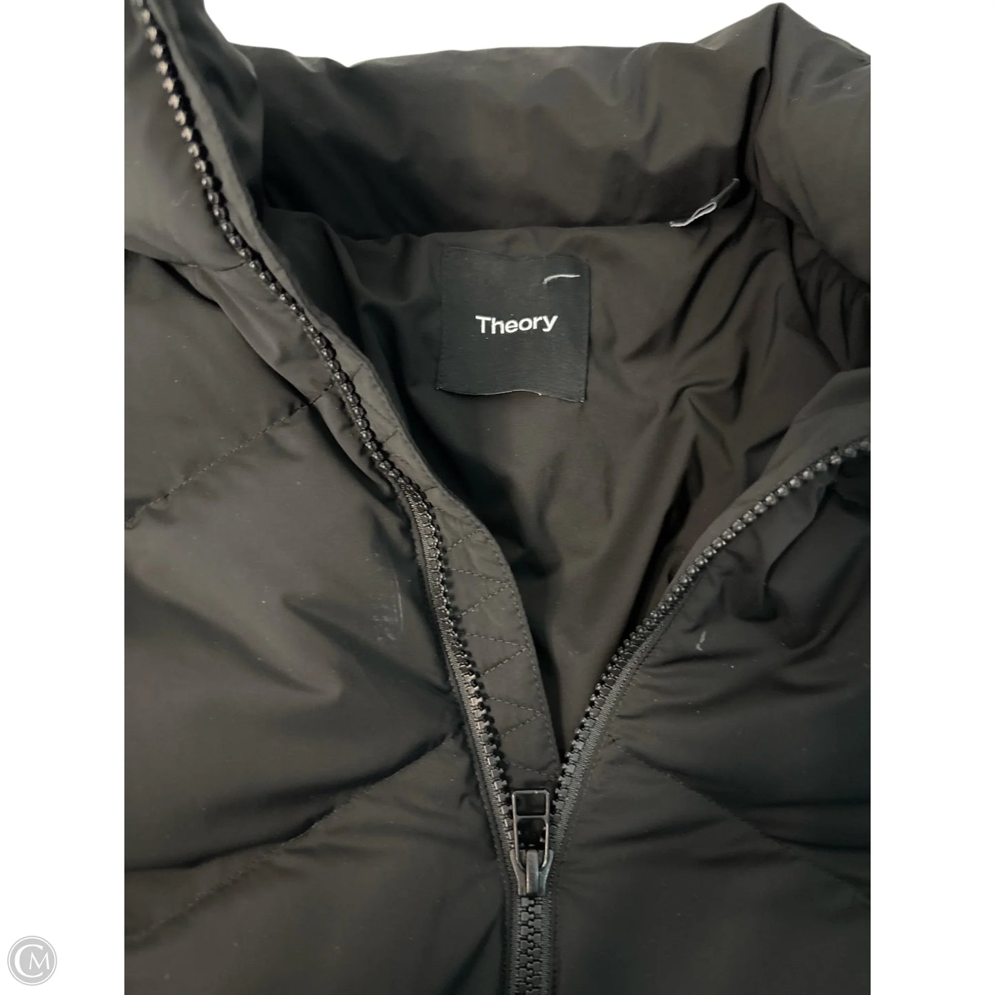 Jacket Puffer & Quilted By Theory In Black, Size: M