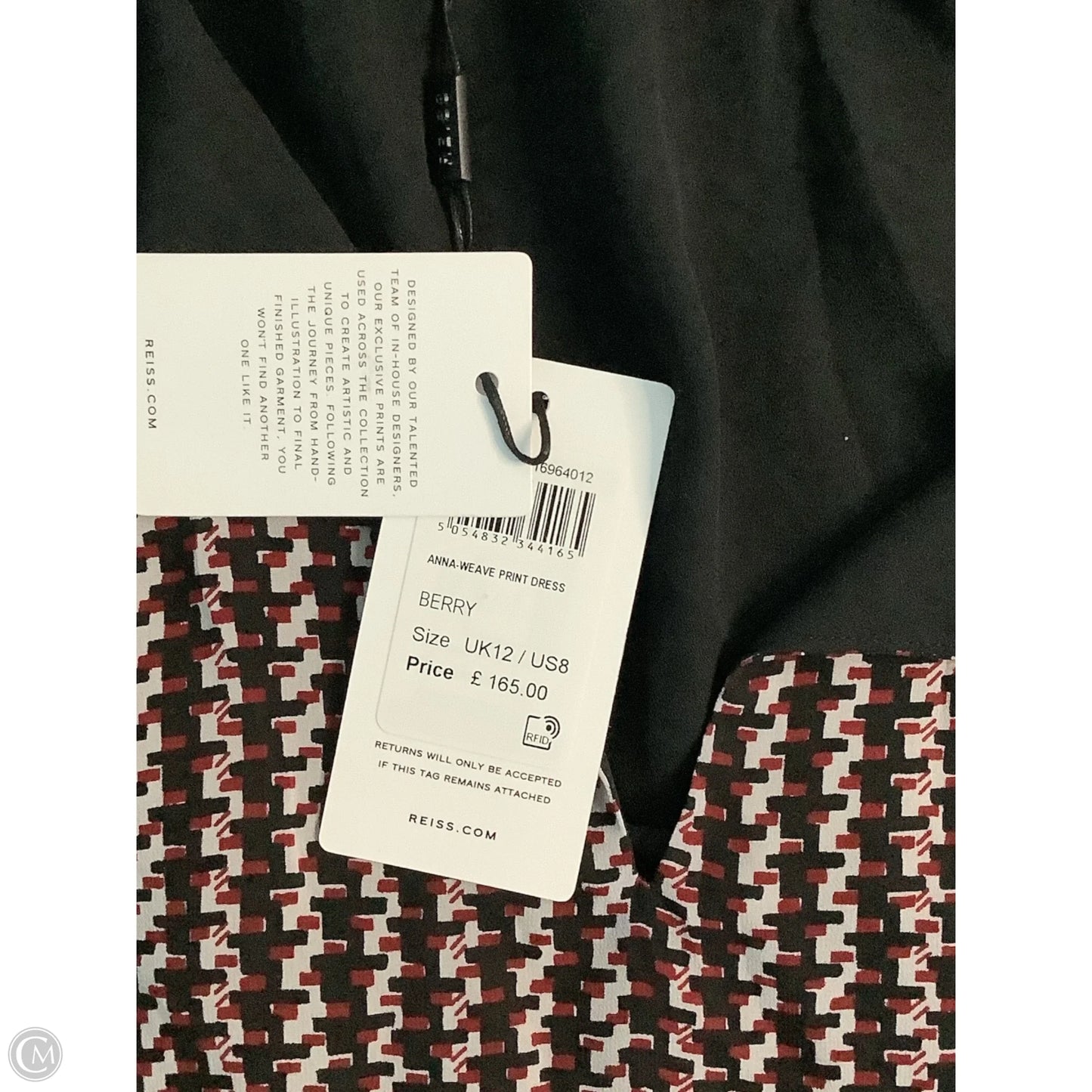 Dress Casual Midi By Reiss In Black & Red, Size: 8