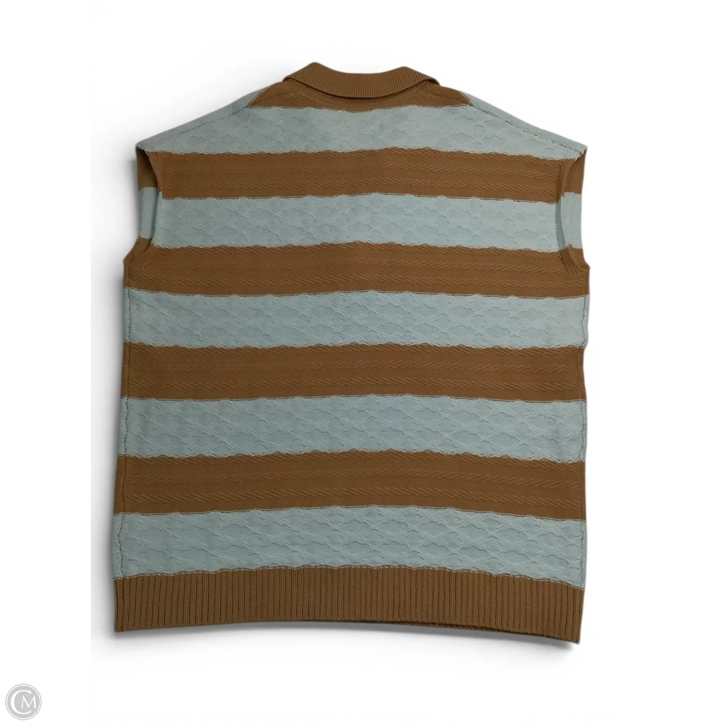 Sweater Short Sleeve By Maeve In Blue & Tan, Size: Xs