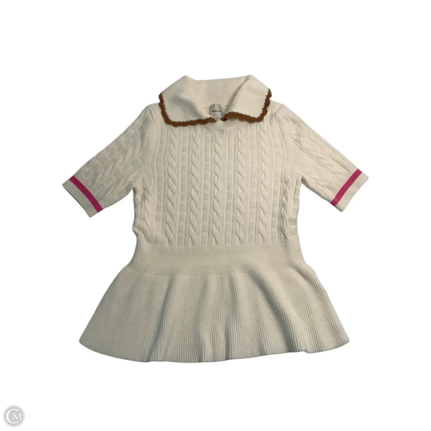 Sweater Short Sleeve By Maeve In Cream, Size: S