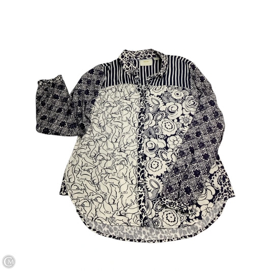 Top Long Sleeve Basic By Maeve In Blue & White, Size: S