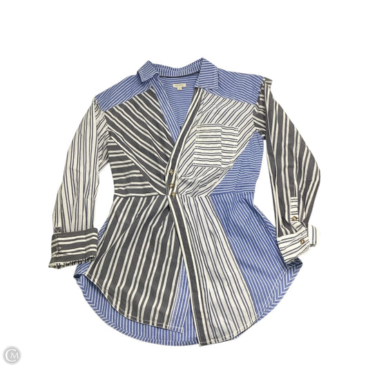 Top Long Sleeve Basic By Pilcro In Blue & Grey, Size: S