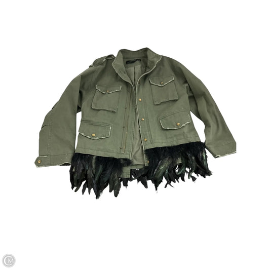Jacket Denim By Zara In Green, Size: Xs