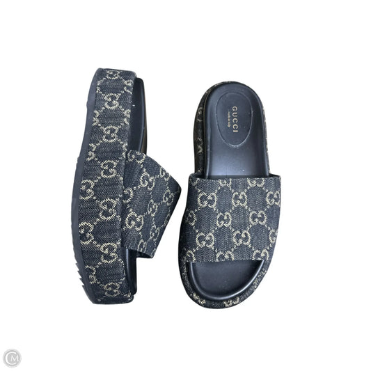 Sandals Luxury Designer By Gucci In Black