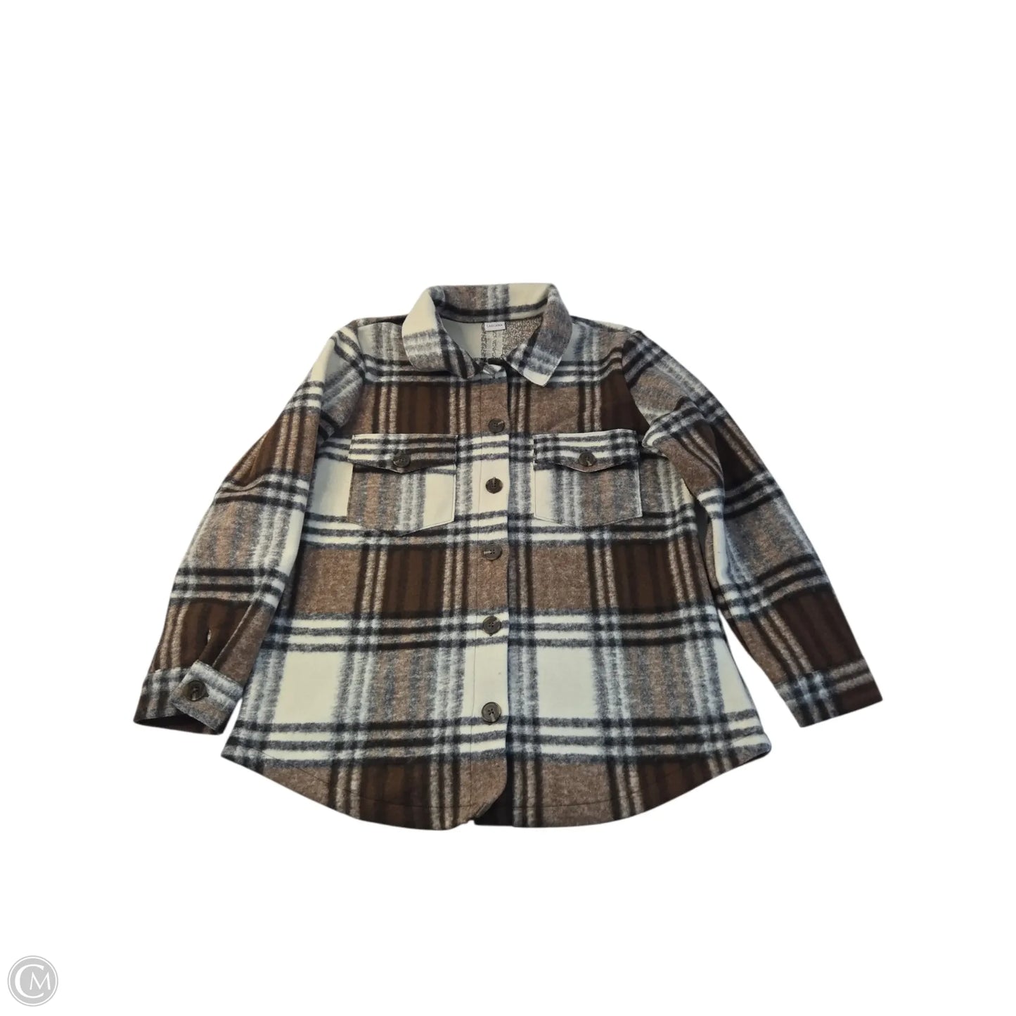 Jacket Shirt By Lascana In Plaid Pattern, Size: 8
