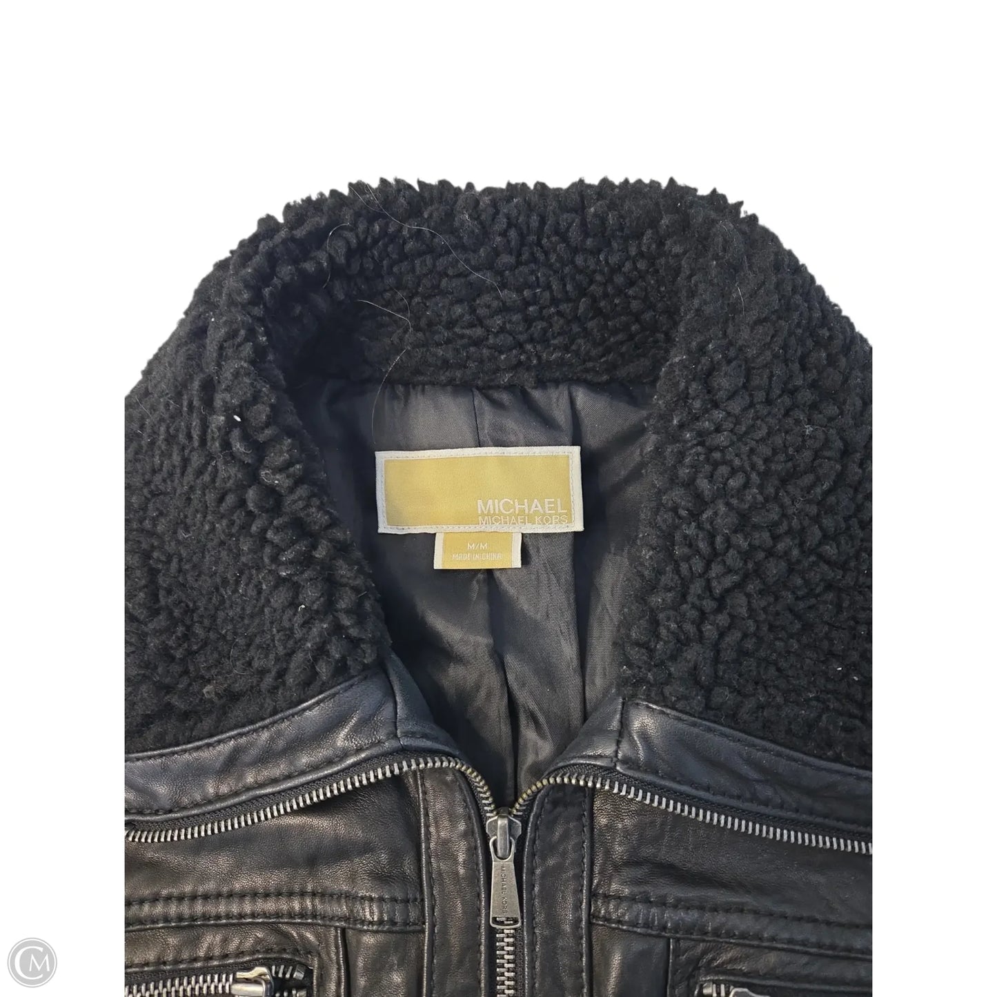 Jacket Leather By Michael By Michael Kors In Black, Size: M