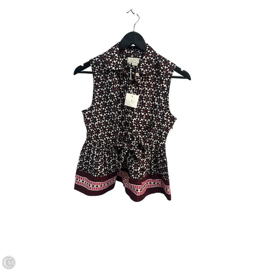 Top Sleeveless Designer By Kate Spade In Maroon, Size: S