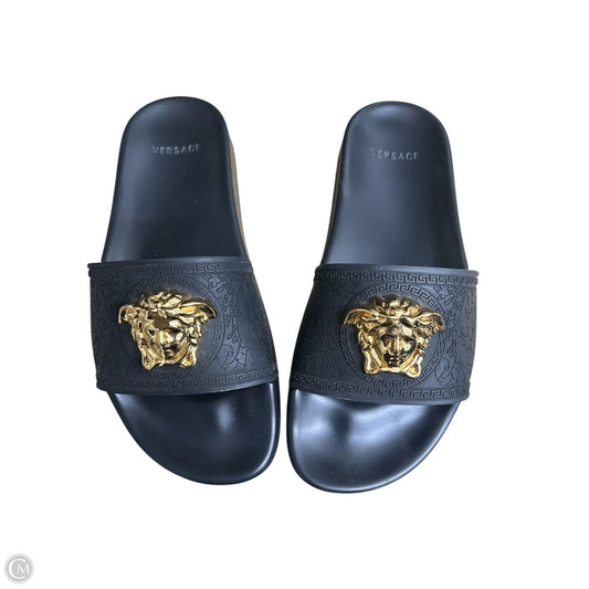 Sandals Luxury Designer By Versace In Black