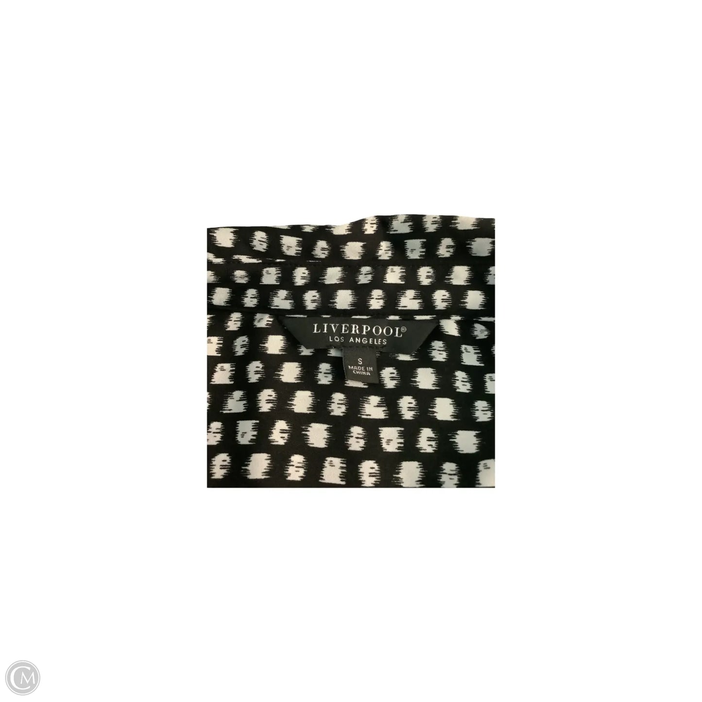 Top Long Sleeve Basic By Liverpool In Black & White, Size: S